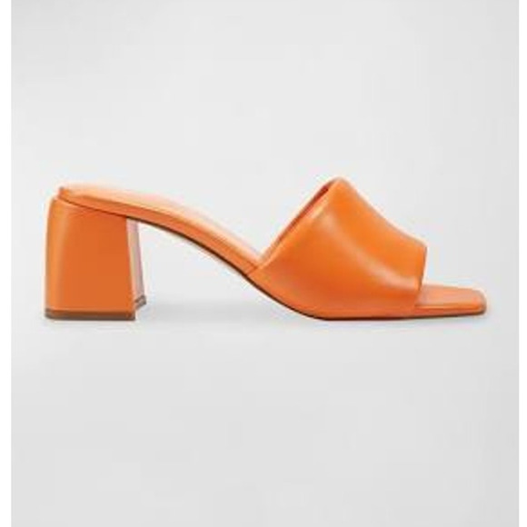 Marc Fisher NOMBRA Block Heeled Slide in Orange US 8 M NEW Minimalist Chic - Picture 2 of 8